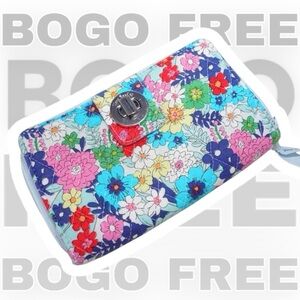 Vera Bradley BOGO FREE SALE 'Far Out Floral' RFID Turnlock Wallet